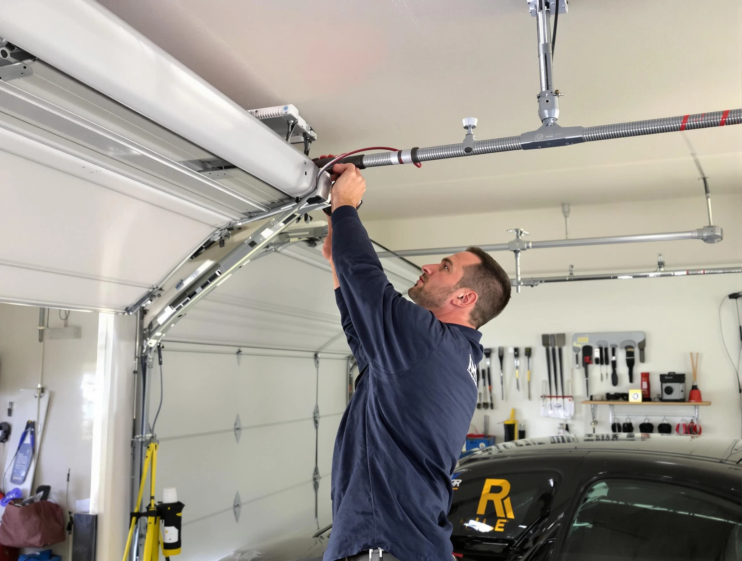 Newburyport Garage Door Repair technician performing garage door cable repair in Newburyport
