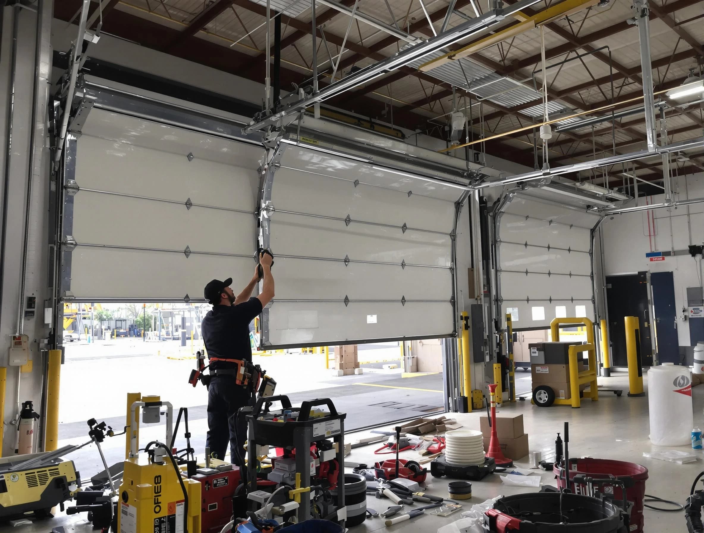 Newburyport Garage Door Repair technician performing commercial garage door repair in Newburyport