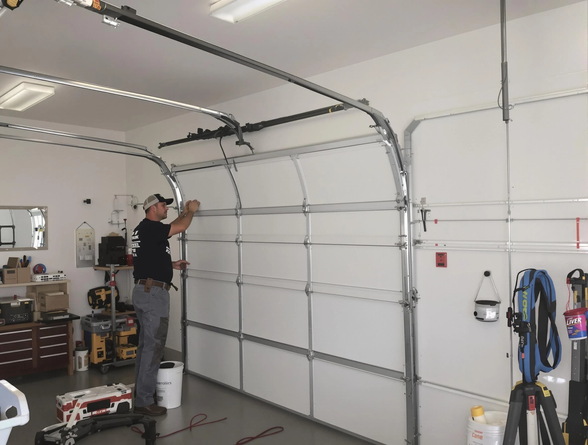Newburyport Garage Door Repair team installing new garage door in Newburyport