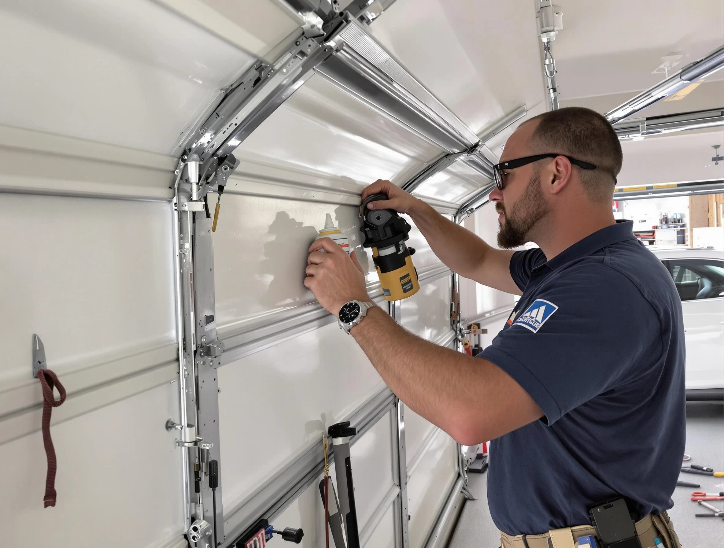 Newburyport Garage Door Repair technician performing comprehensive noise reduction service in Newburyport
