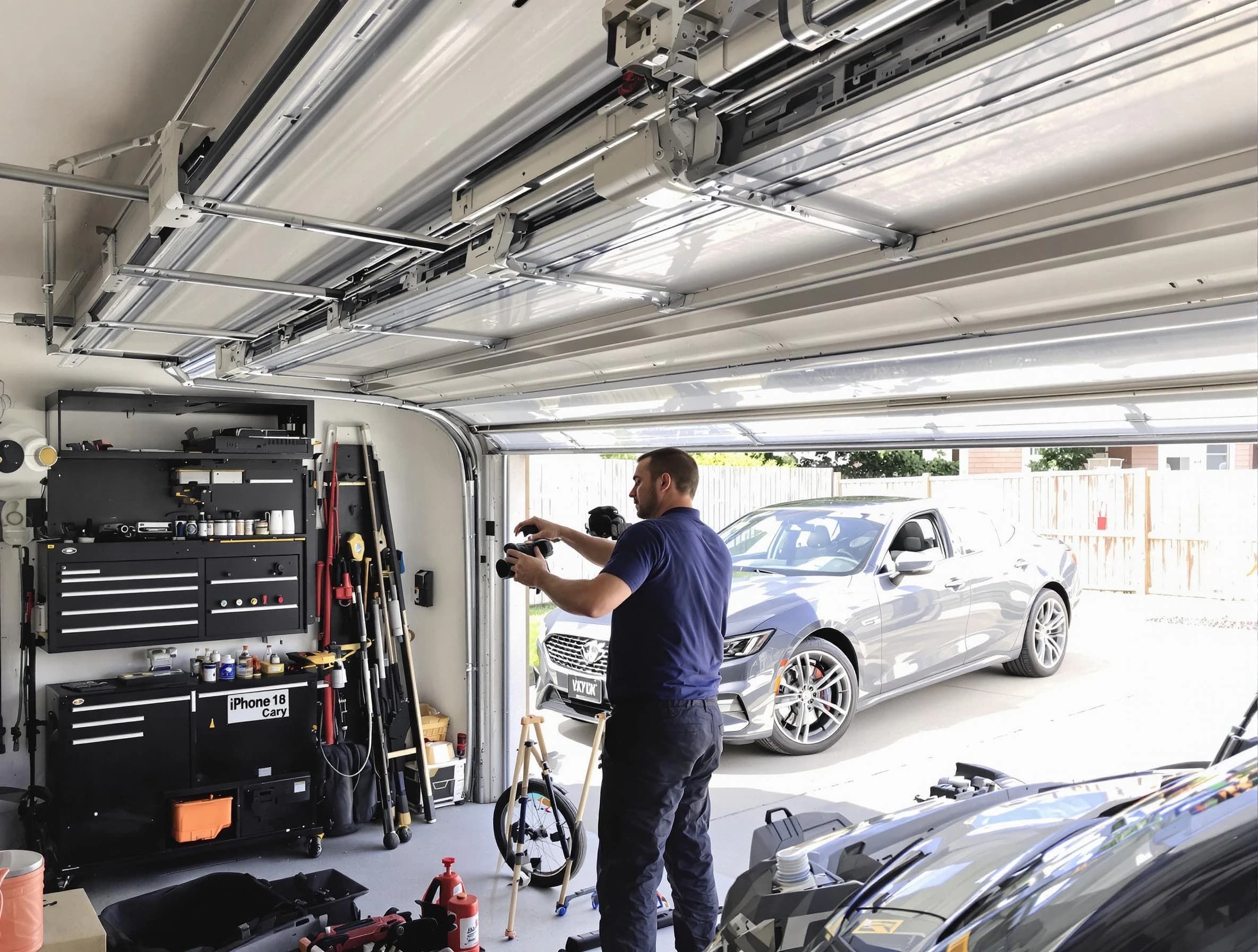 Newburyport Garage Door Repair technician fixing noisy garage door in Newburyport