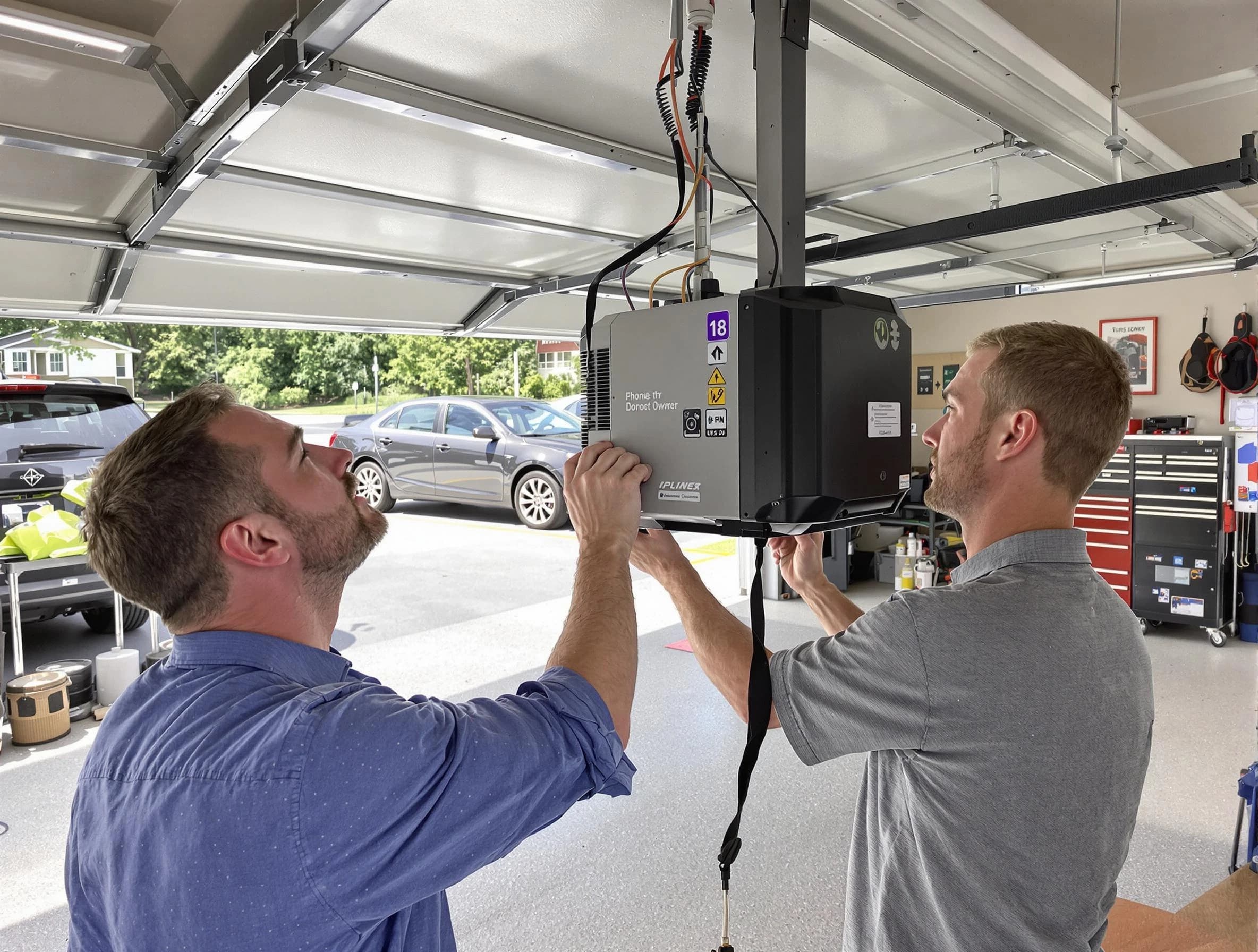 Newburyport Garage Door Repair technician installing garage door opener in Newburyport