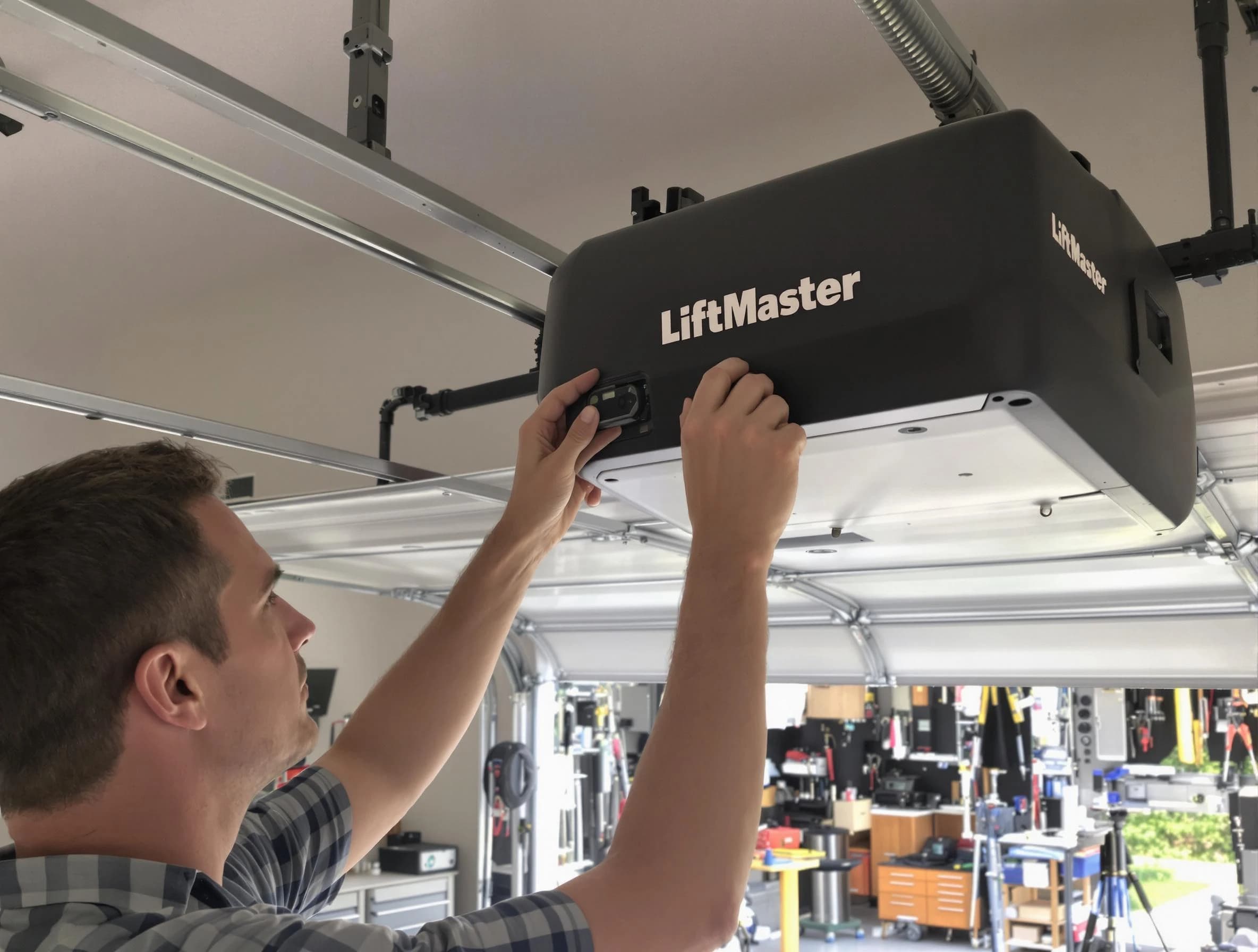 Newburyport Garage Door Repair technician repairing garage door opener in Newburyport