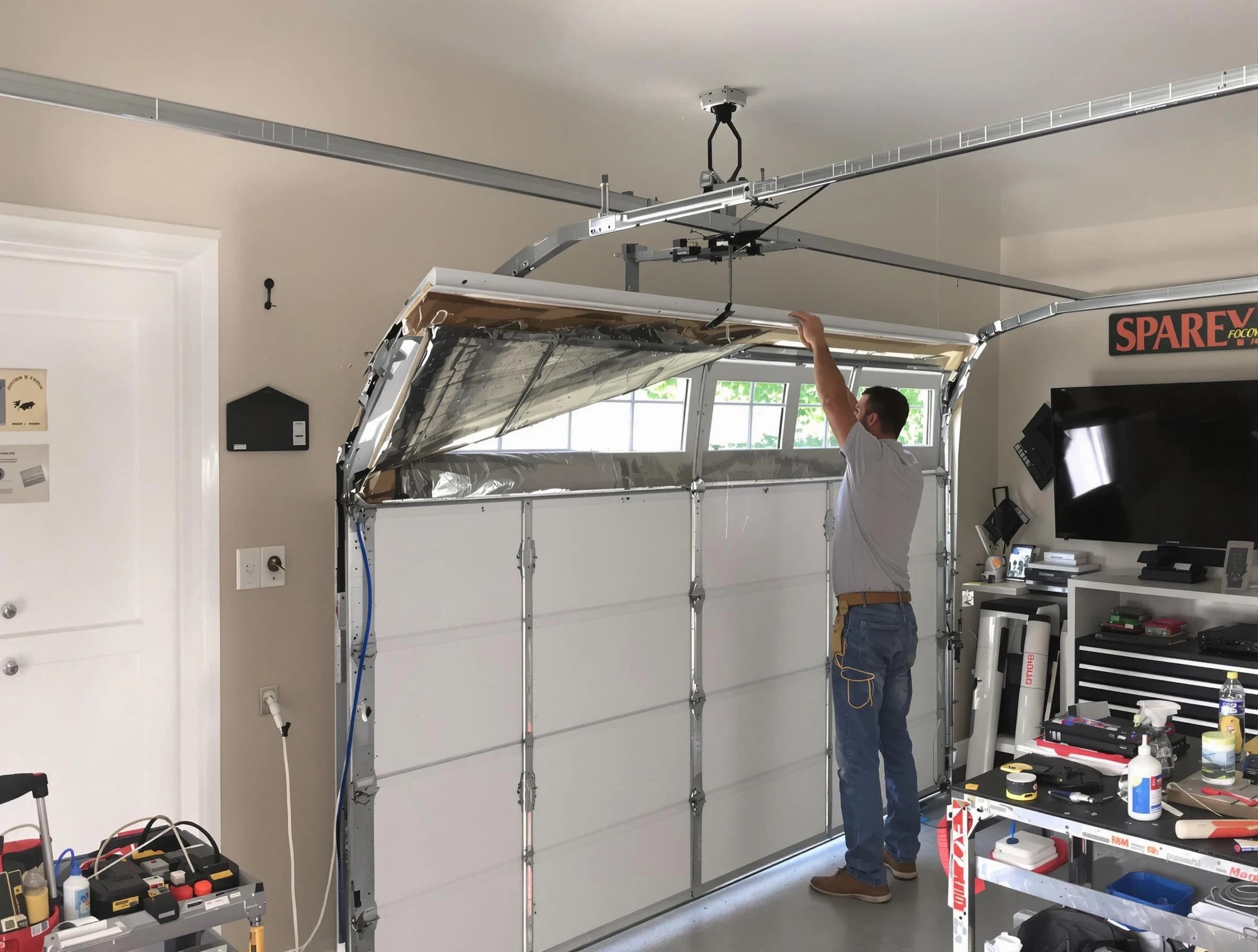 Garage door section replacement by Newburyport Garage Door Repair in Newburyport