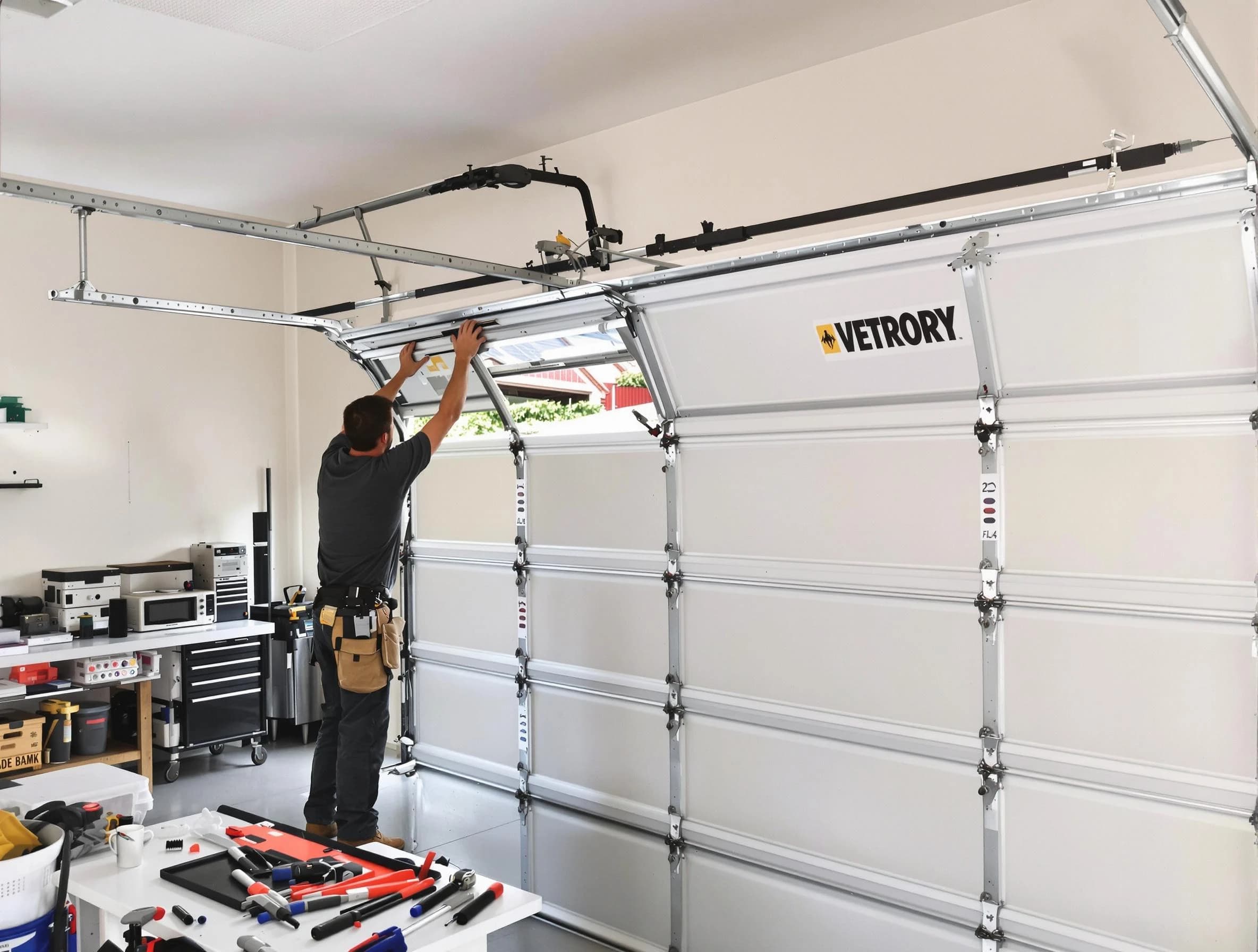 Newburyport Garage Door Repair technician performing section replacement in Newburyport