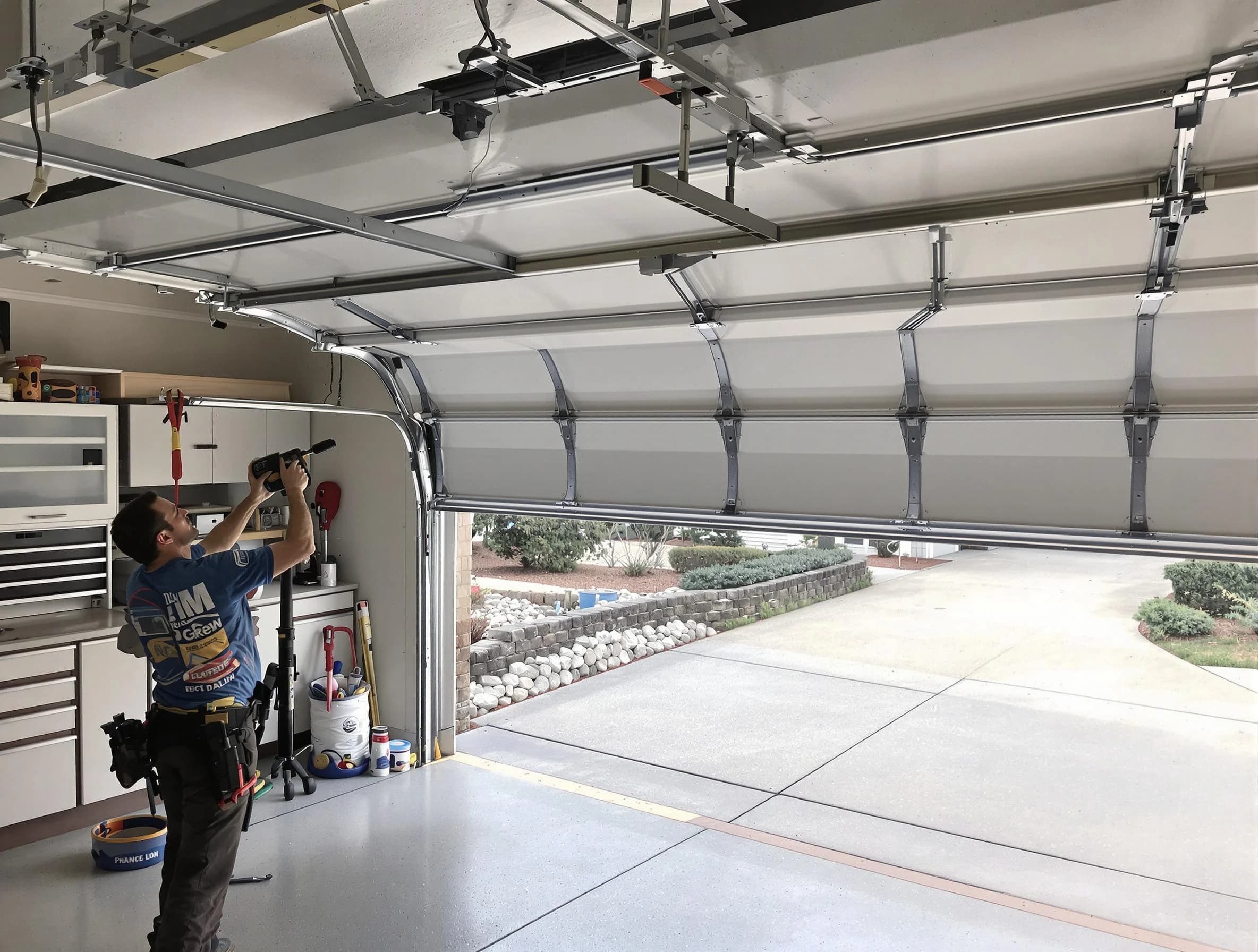 Garage door track repair service by Newburyport Garage Door Repair in Newburyport